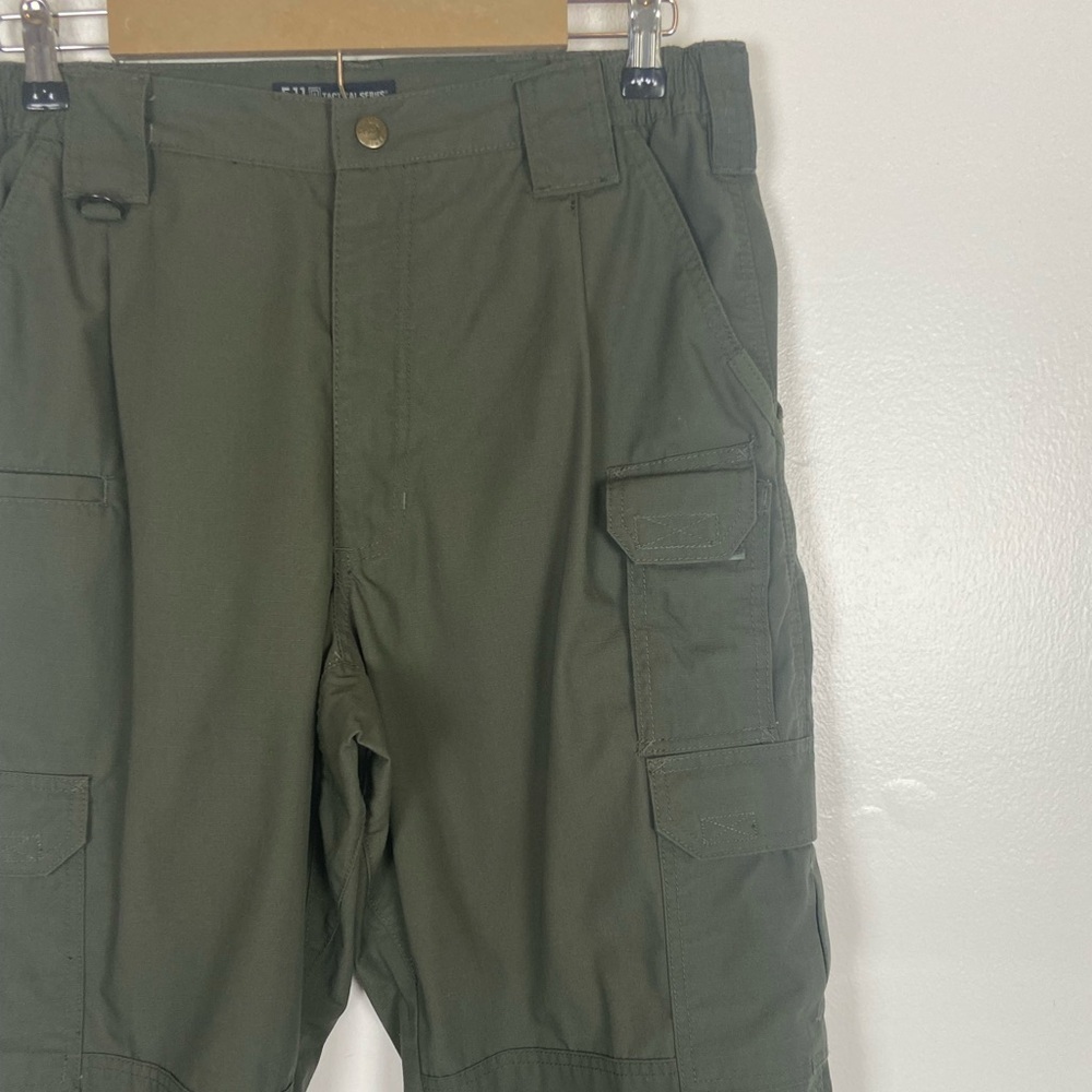 5.11 Tactical Series Men's Cargo Pants 34X32 Green Workwear Utility Double Knee - Picture 2 of 9